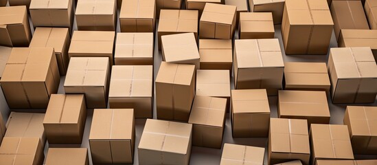 Stacked cardboard boxes close-up