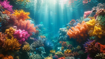 Fototapeta na wymiar Vibrant Underwater Ecosystem, generative ai