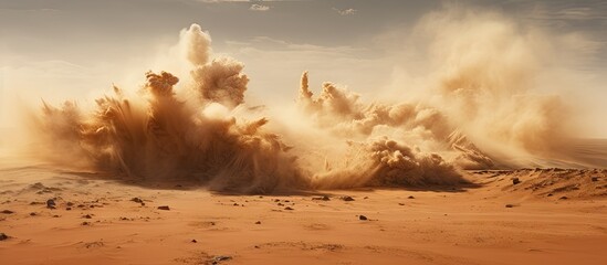 Sand swirls engulfing the desert sky