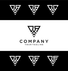 DA triangle logo ,triangle monogram logo with two initials vector Icon, mature, masculine, sophisticated, geometric powerful logo.