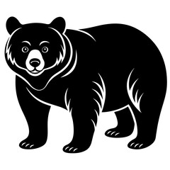 Asiatic Black Bear vector silhouette 