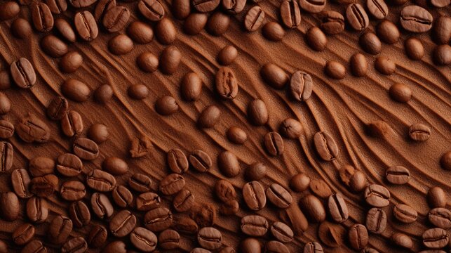 coffee beans caffeine brown texture, ai