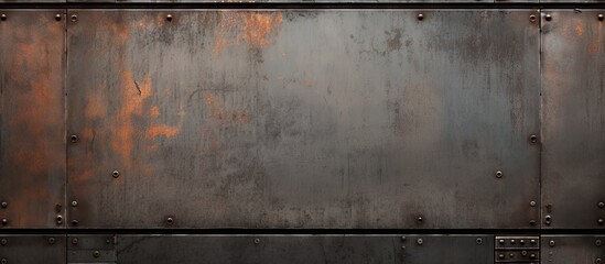 Metal surface adorned with rivets and studs - obrazy, fototapety, plakaty
