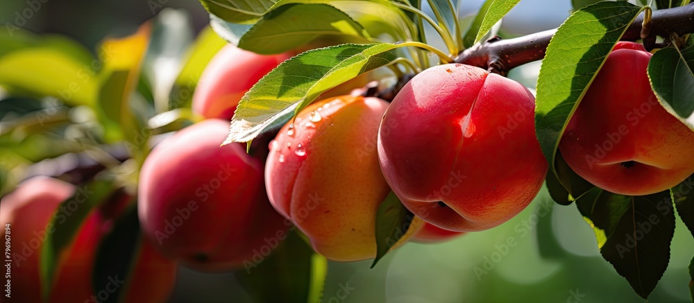 Canvas Prints Peaches hang ripe tree branch