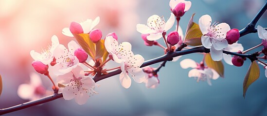 Branch of tree with blossoms - obrazy, fototapety, plakaty