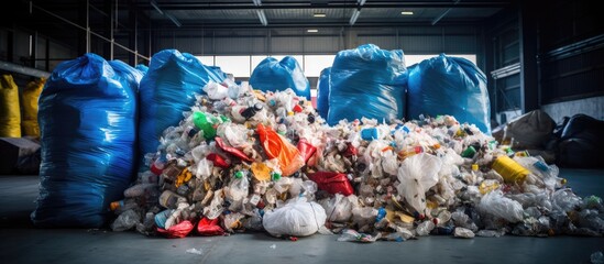 Heap of refuse in storage facility - obrazy, fototapety, plakaty