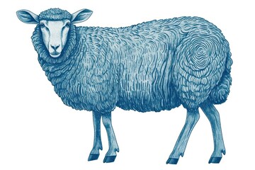 Antique of sheep livestock drawing animal.
