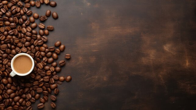 coffee beans caffeine brown texture, ai
