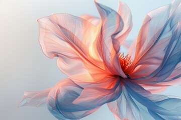 abstract flower made of translucent fabric in beautiful shades.