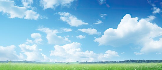 Grassy Field Under Blue Sky