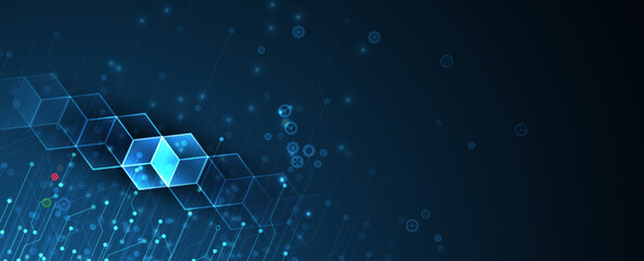 Technology abstract futuristic background for internet business. Big data concept. Vector Aer.