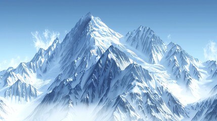 The majestic snow-capped mountains stretch as far as the eye can see. The rugged peaks and deep valleys are a testament to the power of nature.