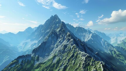 The majestic mountain range is a sight to behold.