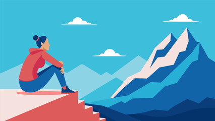 Fototapeta premium each step towards the top is a small victory I replied as we took a break to catch our breath.. Vector illustration