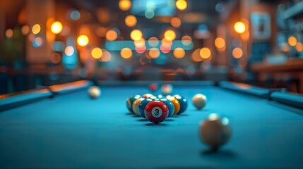 Break Shot Brilliance at the Pool Hall - ai generative