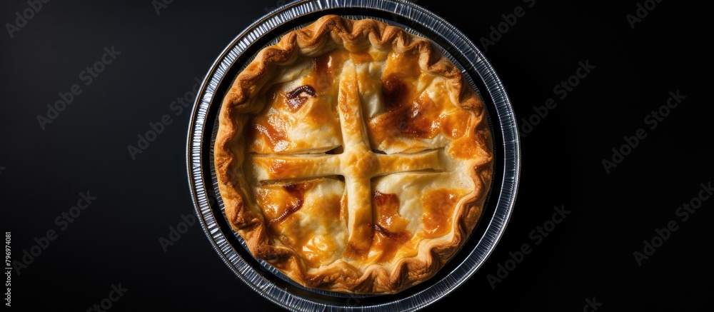 Poster a pie sliced with a cross pattern