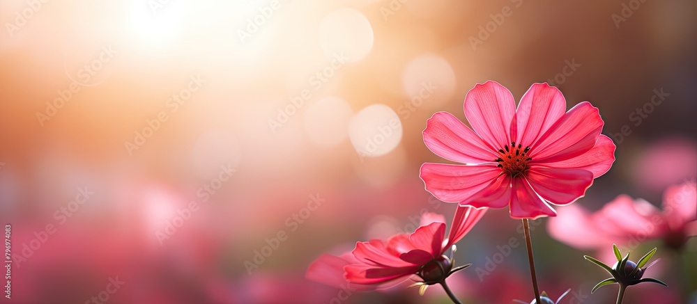 Canvas Prints Pink flower stands out in field