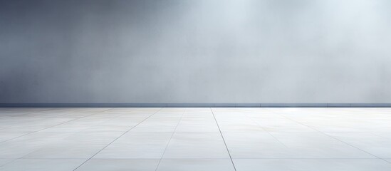 Fototapeta premium Spotlit white tiled flooring close up