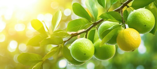 Lemons on a tree branch