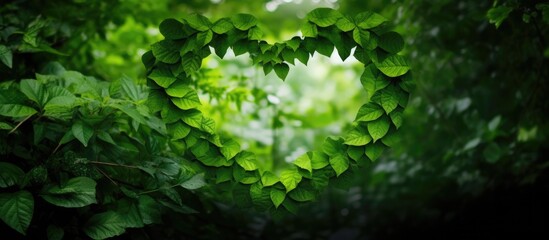 Heart leaf border amidst forest