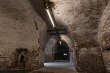 Tunnel of a historic fortification.
