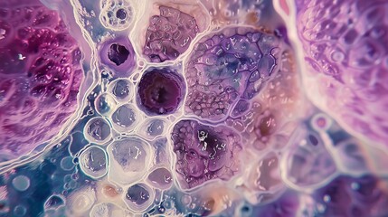 Ovarian follicular cyst, light micrograph, photo under microscope. World Ovarian Cancer Day