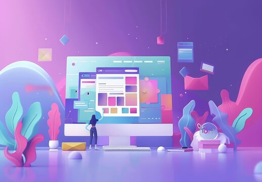 "Vector illustration for web design & development. Ideal for web banners, social media, presentations & marketing.