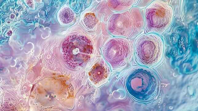 Ovarian follicular cyst, light micrograph, photo under microscope. World Ovarian Cancer Day