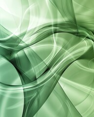 green abstract background with soft curves and smooth lines in the style of various artists double exposure
