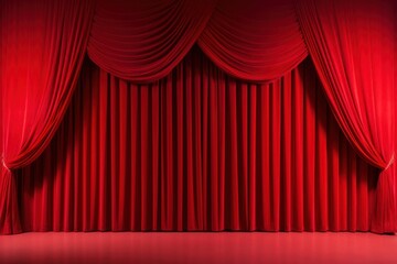 Red stage velvet curtain theater backgrounds architecture performance.