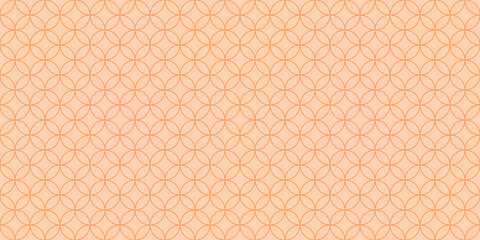 Seamless geometric pattern with coral overlapping circles. Abstract Overlap Circle Pattern.