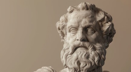 Classical sculpture of a bearded man