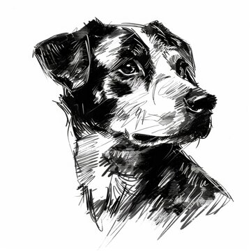recommend clip art: Hand sketch drawing. Vector illustration of cute dog