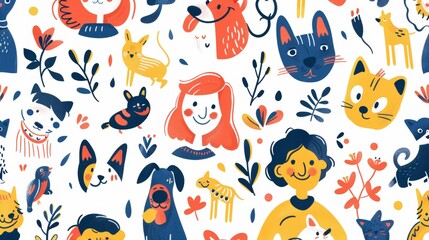 Vector illustration collection of cute dog