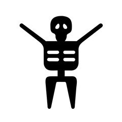 Human Skeleton vector icon on a Transparent Background