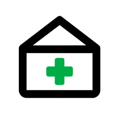 Fototapeta premium Pharmacy sign icon vector graphics element silhouette medical symbol sing illustration on a Transparent Background