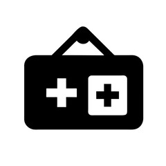 Obraz premium Pharmacy sign icon vector graphics element silhouette medical symbol sing illustration on a Transparent Background