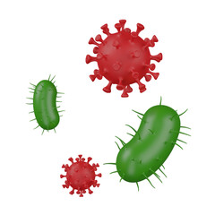 3d render  Virus And Bacteria  illustration