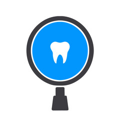 Dental mirror icon vector graphics element silhouette Oral mouthwash symbol sing illustration on a Transparent Background