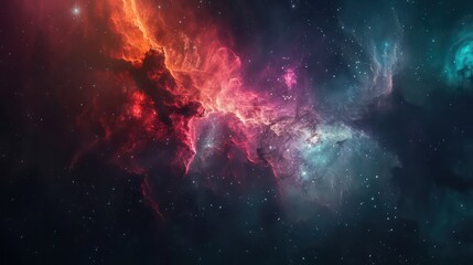 Fototapeta premium Colorful space galaxy cloud nebula. Stary night cosmos. Universe science astronomy. Supernova background wallpaper
