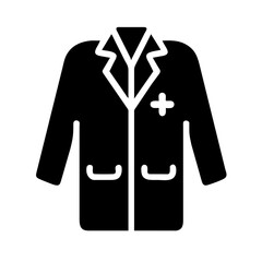 Doctor coat icon, Vector graphics silhouette sing symbol Illustration on a Transparent Background