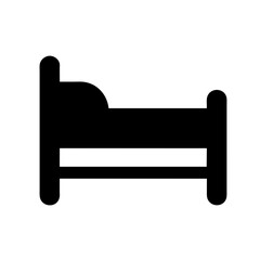 Hospital bed icon, Patient bed, Medical treatment, Vector graphics silhouette sing symbol Illustration on a Transparent Background