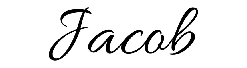 Jacob - black color - name written - ideal for websites, presentations, greetings, banners, cards, t-shirt, sweatshirt, prints, cricut, silhouette, sublimation, tag - obrazy, fototapety, plakaty