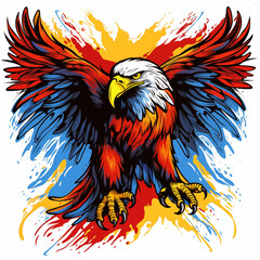 Fototapeta premium eagle, tattoo sketch in old school style, isolated on white background