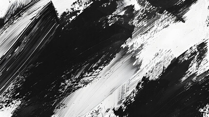 Obraz premium A black and white grunge background texture with large brush strokes 