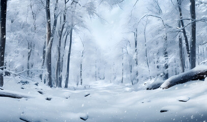 Snowfall background winter forest background snow falling in the forest winter road snowing forest blizzard winter scene snow in the forest
