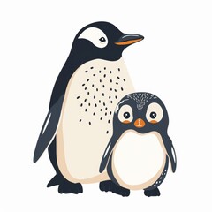 Obraz premium Penguin. Flat vector illustration of cute animal. Baby nursery art.
