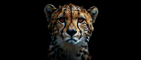 Close up portrait of majestic cheetah staring