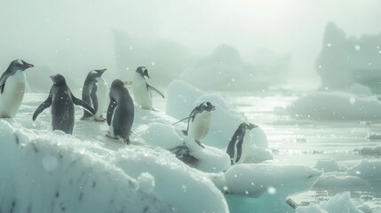 Penguin. Photography of wild animal in natural habitat.