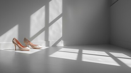 Minimalistic Ballet Slippers with Delicate Shadow, generative ai